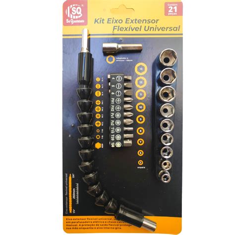 Extensão Eixo Prolongador 1 4 Ferramenta Braço Flexivel 25cm Cabo