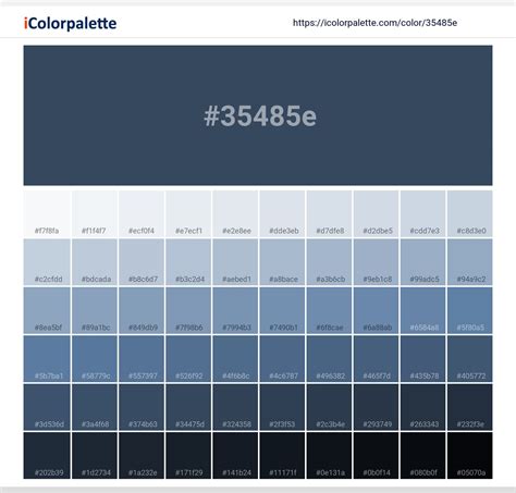 Pantone 19-4118 Tpx Dark Denim Color Palette