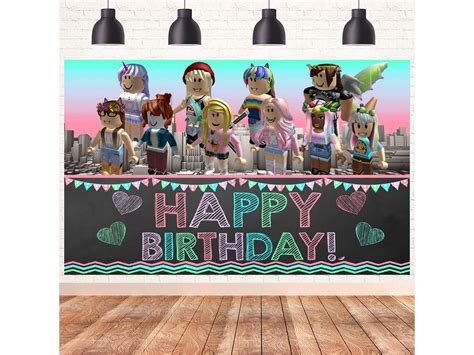 Girl Roblox Party Suppliesgame Roblox Birthday Backdrop For Etsy