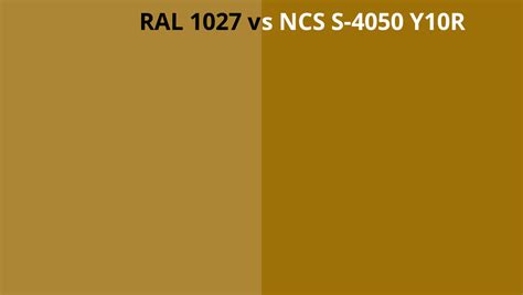 Ral 1027 Vs Ncs S 4050 Y10r Ral Colour Chart Uk