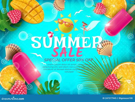 Summer Sale Ads Banner Concept Poster Card Vector Stock Vector