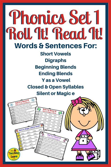 Phonics Set 1 Roll It Read It Words And Sentences Game Cards Phonics