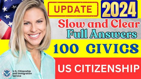 2024 Full Answers USCIS Official 100 Civics Questions Answers For