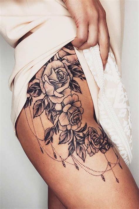 Rose Tattoo Rose Tattoo Thigh Hip Tattoos Women Hip Thigh Tattoos