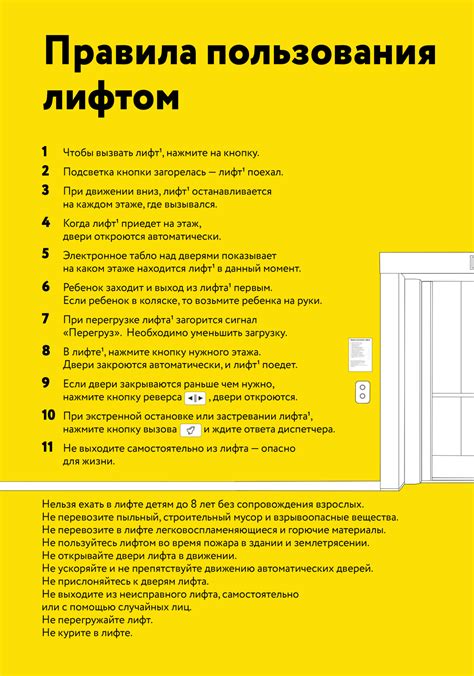 Правила пользования лифтом пассажирским и грузовым, советы по безопасности