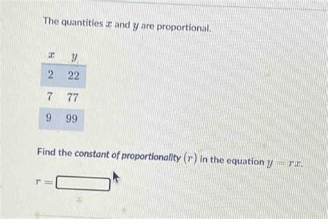 Solved The Quantities X And Y Are Proportional X Y