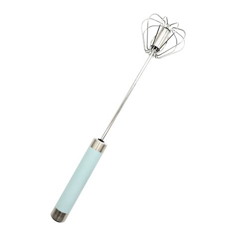 Stainless Steel Semi Automatic Egg Whisk Hand Push Rotary Whisk Semi