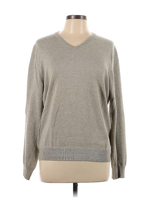 J Crew Factory Store Cotton Color Block Solid Gray Pullover