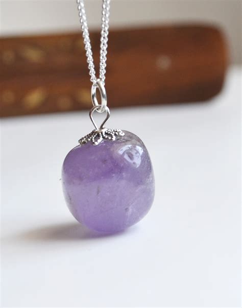 Amethyst Necklace Purple Stonehealing Stones Amethyst Jewelry On