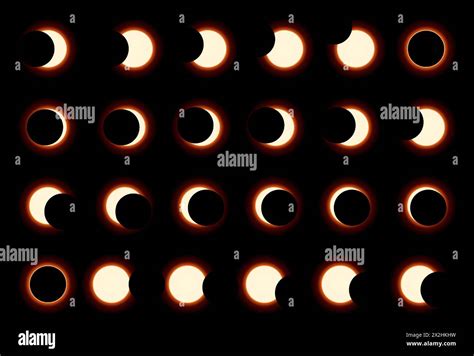 Different Phases Of Solar And Lunar Eclipse Vector Stock Vector Image