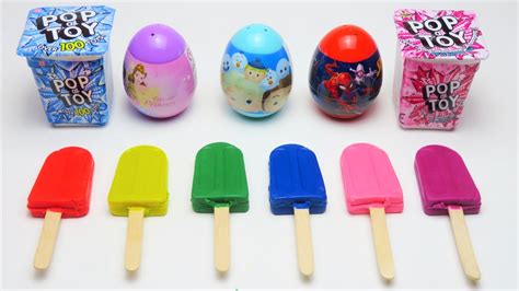 Play Doh Ice Cream Popsicles With Surprise Eggs Disney Princess