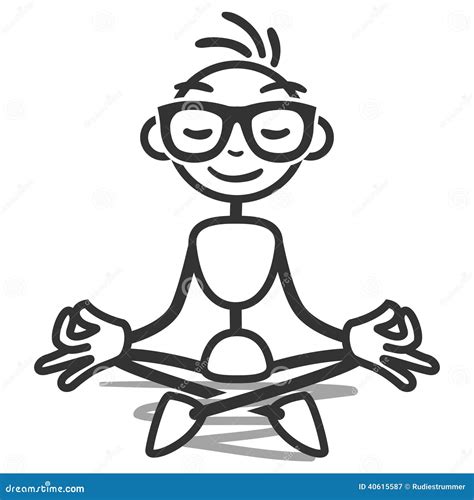 El Meditar Del Loto De La Yoga De Stickman Ilustración del Vector