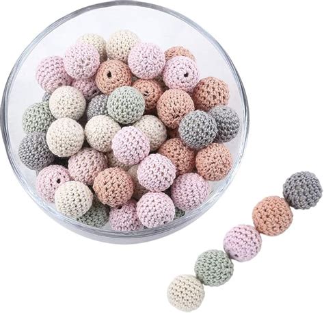 Amazon Promise Babe 木製 かぎ編みビーズ 16mm 40個 ウッドビーズ ハンドメイド 手作り モービル ベッドメリー インテリア ギフト 出産祝い ビーズストーン 通販