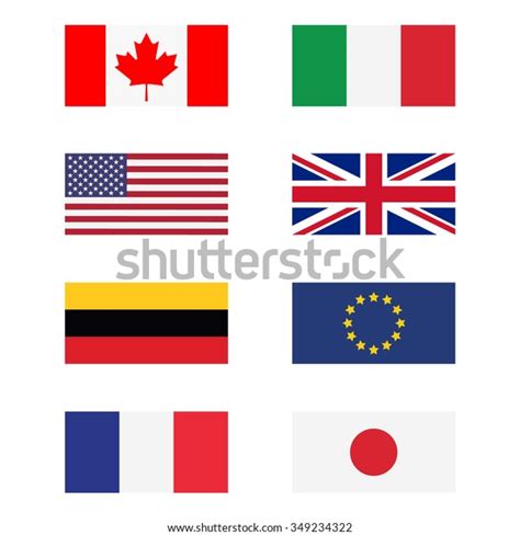 Vector Illustration G8 Countries Flags Canada Stock Vector (Royalty ...