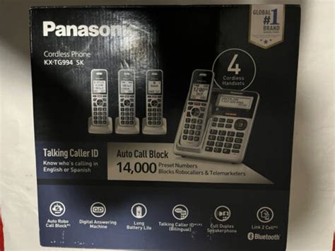 Panasonic Kx Tg Dect Bluetooth Handset Cordless Phone Bundle