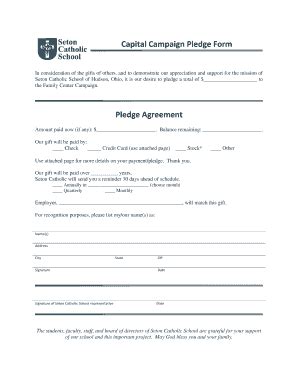 Capital Campaign Pledge Form Fill Online Printable Fillable Blank