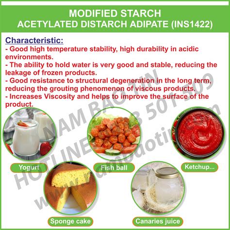 Acetylated Distarch Adipate Ins 1422 Nam Bao Tin