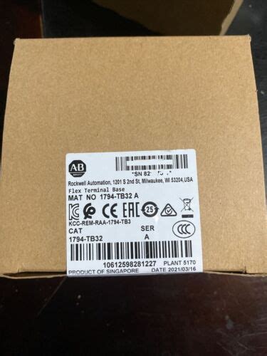 New Factory Sealed 1794 TB32 Allen Bradley SER A Flex I O Terminal