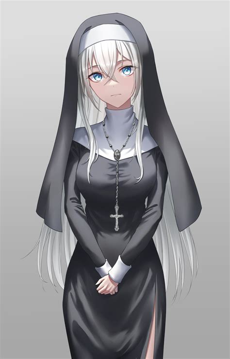 Wallpaper Anime Girls Nun Outfit Nuns Original Characters Artwork