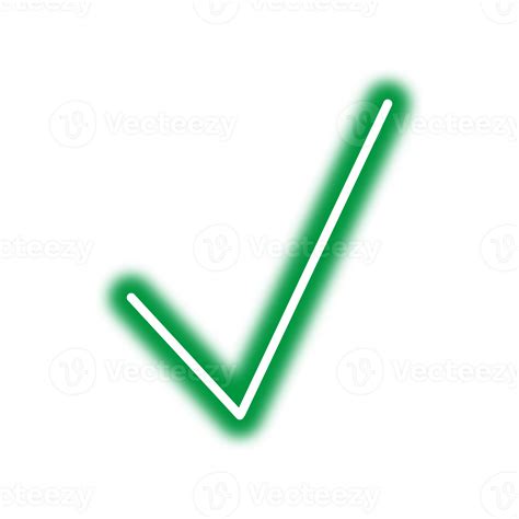 Green Neon Check Mark On Transparent Background 31130265 PNG