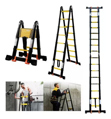 Escalera Telesc Pica Aluminio Extensible Grande Uso Rudo P Mercadolibre