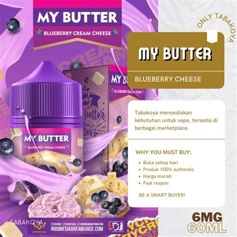 Jual MY BUTTER V2 LIQUID 6MG 60ML BLUEBERRY CREAM CHEESE BY IDJ X