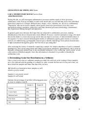 Lab3 Sed Rocks Docx GEOSCIENCE 001 SPRING 2022 Name LAB 3