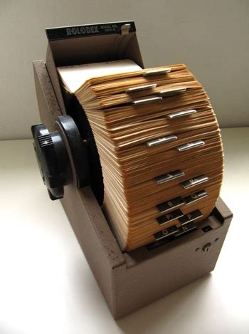 Rolodex A Desktop Rotary Card Index With Removable Cards Usually Used