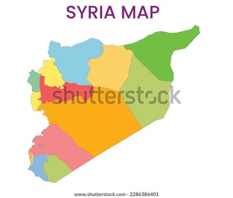 High Detailed Map Syria Outline Map Stock Vector Royalty Free