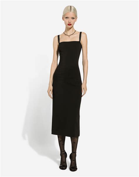 Jersey Milano Rib Sheath Dress In Black For Women Dolceandgabbana®