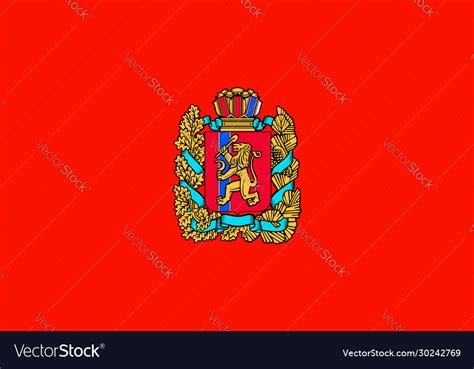 Flag Krasnoyarsk Krai In Russian Federation Vector Image