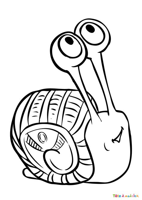 Coloriage escargot 10 un dessin à imprimer avec Tête à modeler