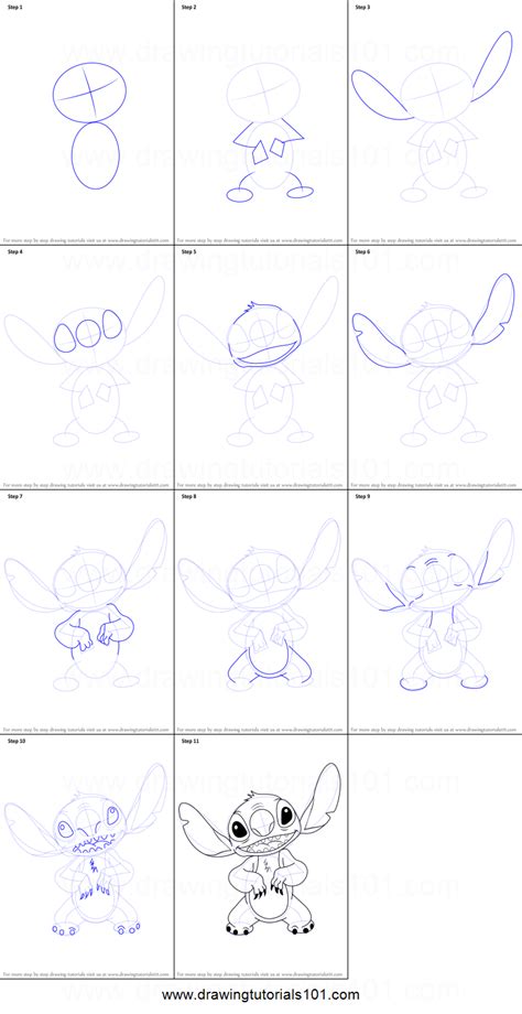 How To Draw Stitch From Lilo And Stitch Printable Step By Step Easy Disney Drawings Disney