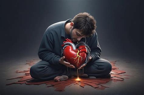 Premium Photo Rendering Of Person Suffering From Broken Heart