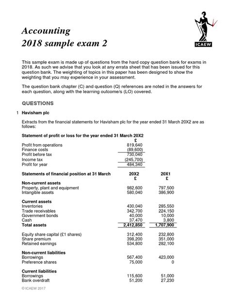 Accounting Sample Exam 2 2018 Debits And Credits Overdraft Free