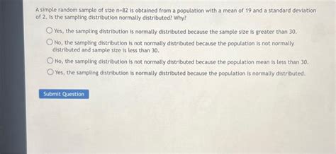 Solved A Simple Random Sample Of Size N Is Obtained From Chegg