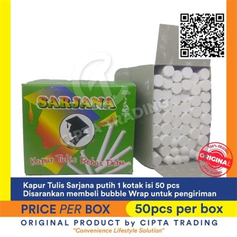 Jual Chalk Kapur Tulis Sarjana Kapur Papan Tulis Putih Stick