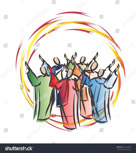 Pentecost Descent Holy Spirit Form Tongues Stock Vector (Royalty Free) 645142681 | Shutterstock