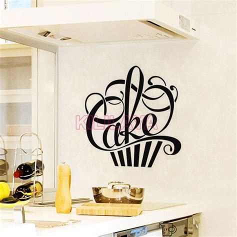 Aliexpress Buy Stickers Cuisine Cupcake Vinyl Wall Decals