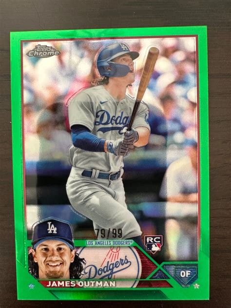 Topps Chrome James Outman Rc Green Refractor Ebay