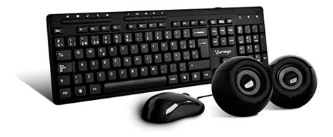 Kit Teclado Español Mouse Y Bocinas Vorago Kms 104 Negro