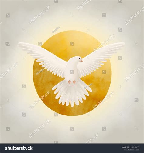 Holy Spirit Symbol Dove With Halo And Rays Of Royalty Free Stock