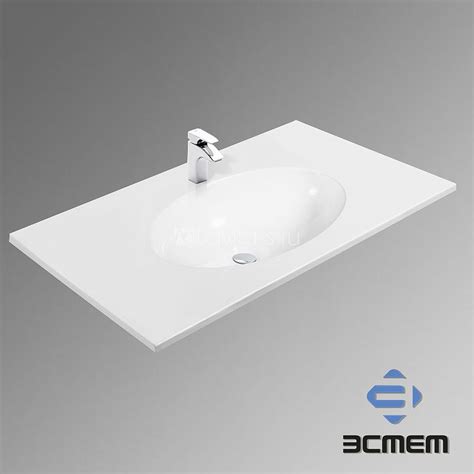 Раковина из литого мрамора Эстет Вегас 900 х 450 мм белый