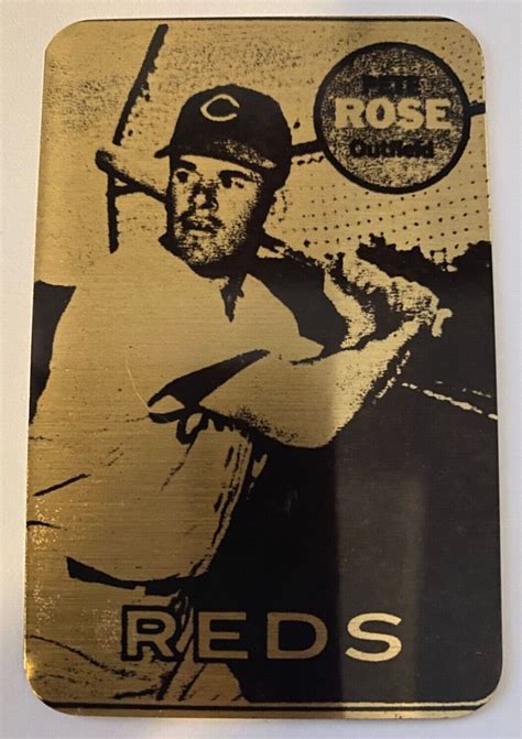 1969 Pete Rose 120 Metal Card Hof Reds Phillies Rare Find Ebay