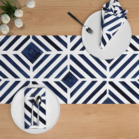 Geo Stripe Indigo Table Runner Shutterfly