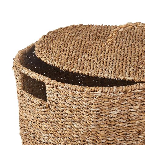 Buy Wilton Cameron Seagrass And Iron Laundry Basket With Lid 15L From