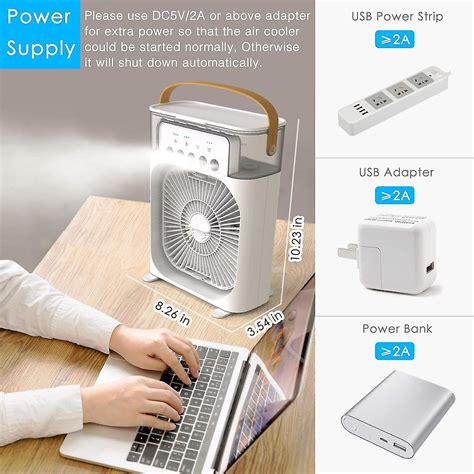 Mini Air Cooler Usb Desk Fan Personal Evaporative Cooler With 7