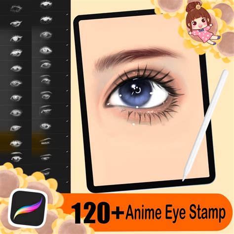 120 Procreate Anime Eye Stamps Procreate Brushes Anime Procreate