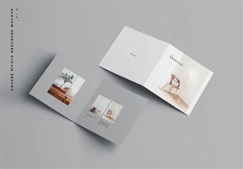 Square Bifold Brochure Mockup