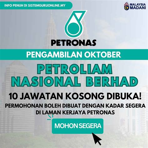 Jawatan Kosong Petronas Oktober Yang Menawarkan Jawatan Untuk Dimohon